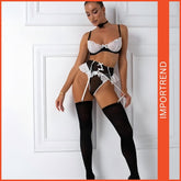 Women's Floral Lace Mesh Underwire Bra & Panty Lingerie Set